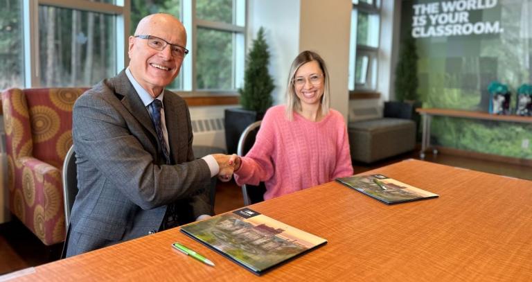 President Steenkamp (left) with Amanda Dowhy (right)