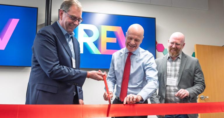 From left to right: Langford Mayor Scott Goodmanson, RRU President Philip Steenkamp, and Dean of Interdisciplinary Studies Rob Mittelman.