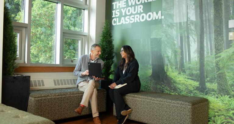 students talking