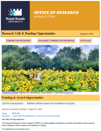 Page 1 of the research ebulletin for August 4, 2023; it has a branded header, image of two women in a sunflower field, and text.