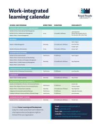 work-integrated learning calendar