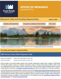 Page 1 of the research ebulletin, with branded RRU header, decorative image, and text.
