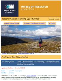 Page 1 of the research ebulletin, with RRU-branded header, decorative image, and text.