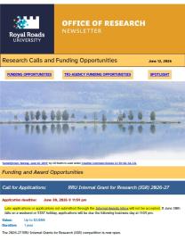 Page 1 of the research ebulletin, with RRU-branded header, decorative image, and text.